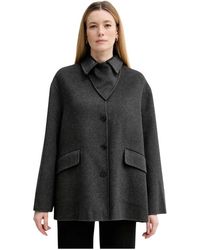 Nanushka - Woolen Jas Met Contrasterende Kraag - Lyst