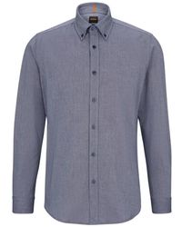 BOSS - Camicia in cotone oxford regular-fit con colletto buttondown - Lyst