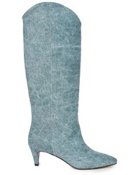 GISÉL MOIRÉ Heeled boots - Azul