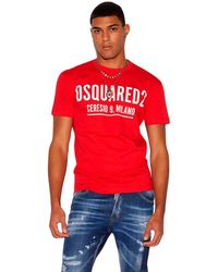 DSquared² - Ceresio9 - rojo, l - baumwoll-t-shirt in rot mit ceresio-logo dsqua2 - Lyst