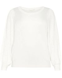 Kaffe - Puffärmel strickpullover kreide - Lyst