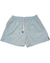 Fedeli - Badmode ,Blauw ,Polyester Pastelblauwe Zwemkleding Met Bloemenprint - Lyst