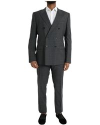 Dolce & Gabbana - Kostuum Dubbele Rij Knopen Pak Ruit Patroon - Lyst