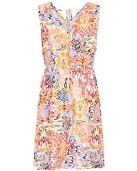 Ichi - Blumendruckkleid Mit V-Ausschnitt - Lyst
