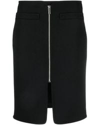Courreges - Zwarte Wollen Lange Rok - Lyst