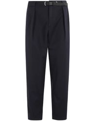 White Sand - Zwarte Katoenen Broek Met Verstelbare Taille - Lyst