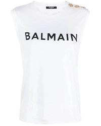 Balmain - Camiseta sin mangas clásica - Lyst