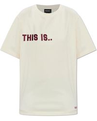 DSquared² - Tops ,Katoen T-Shirt Met Print - Lyst
