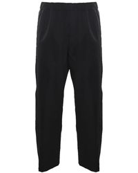 McQueen - Broeken ,Zwart ,Katoen Rechte Broek Met Elastische Tailleband - Lyst