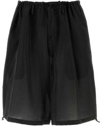 Yohji Yamamoto - Korte Broeken ,Zwart ,Jersey Bermuda Shorts - Lyst