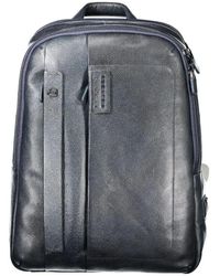 Piquadro - Blauer leder-rucksack - Lyst