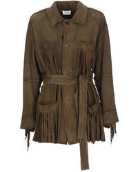 P.A.R.O.S.H. - Fringed Suede Jacket - Lyst