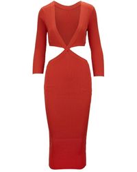 Elisabetta Franchi - Maxikleid mit langen ärmeln aus viskosemischung - Lyst