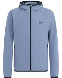 BOSS - Fitness ,Blauw ,Polyester L Commuter Jacket - Lyst