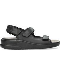 Mephisto - Schoenen ,Zwart ,Wijde Pasvorm Zwarte Leren Sandaal - Lyst