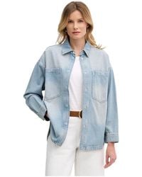 Mos Mosh - Overhemden ,Blauw ,Katoen Mmemm Flower Shirt - Lyst