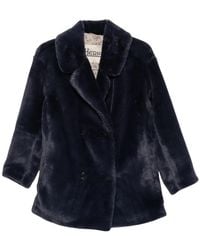 Herno - Jassen ,Blauw ,Polyester Eco-Bontjas Met Bever-Effect - Lyst