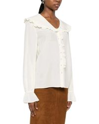 Chloé - Ruffled Zijden Blouse - Lyst