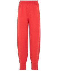Alberta Ferretti - Broeken ,Rood ,Leer Gebreide Broek - Lyst
