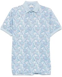 Etro - Tops ,Blauw ,Katoen Blauwe Bloemen Paisley Polo Shirt - Lyst