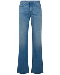 Gucci - Geleefd Katoenen Denim Broek - Lyst
