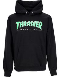 Thrasher - Zwart/Groene Outlined Hoodie Lange Mouw - Lyst