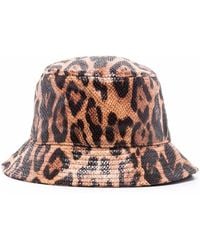 Stand Studio - Vida leopard print bucket hat - Lyst