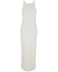 Jucca - Kleedjes ,Wit ,Ribgebreide Mouwloze Jurk - Lyst