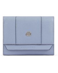 Piquadro - Accessoires ,Blauw ,Leer Circle Rfid Portemonnee - Lyst