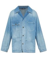 Dolce & Gabbana - Jassen ,Blauw ,Denim Denim Jack Met Vintage-Effect - Lyst