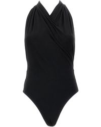 ANDAMANE - Tops ,Zwart ,Body Met Halternek En Draperie - Lyst