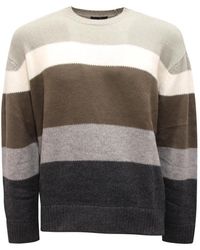 Armani - Truien & Vesten ,Veelkleurig ,Wol Wollen Trui Groen/Grijs Salie Fantasie - Lyst
