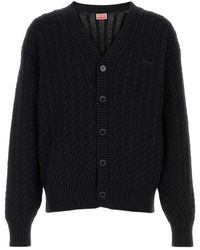 KENZO - Signature Cable Knit Cardigan - Lyst