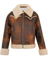Stand Studio - Bruine Faux Fur Zip Jas Oversized - Lyst