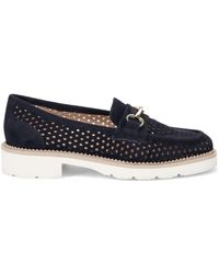 Luca Grossi - Blaue mokassin schuhe aus perforiertem wildleder - Lyst