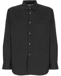 Comme des Garçons - Camicia nera con colletto e bottoni - Lyst