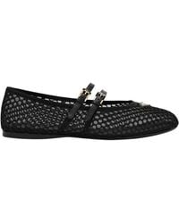 Prada - Elegant Mesh Ballerina With Triangle Logo - Lyst