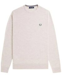 Fred Perry - Klassieke Trui Met Ronde Hals - Lyst