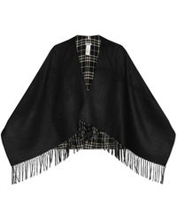 Burberry - Jassen ,Zwart ,Wol Wollen Poncho - Lyst