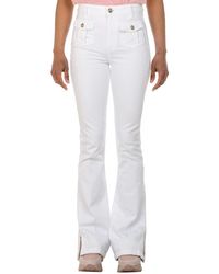Guess - High rise flare jeans - weiß - Lyst