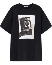Givenchy - Tops ,Zwart ,Katoen T-Shirt Met Clapperboard-Print - Lyst