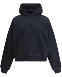 McQueen - Hoodies & Sweatvesten ,Zwart ,Katoen Vintage-Style Skull Hoodie Met Kangaroo Pocket - Lyst