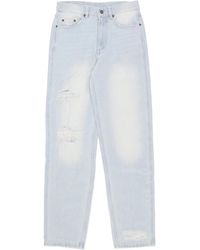 Karlkani - Versleten Baggy Denim Jeans Lichtblauw - Lyst