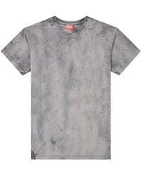 DIESEL - Tops ,Grijs ,Katoen Grijze T-Shirt Met Ronde Hals - Lyst