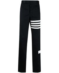 Thom Browne - Broeken ,Blauw ,Katoen Cotton Twill 4-Bar Unconstructed Chino Broek - Lyst