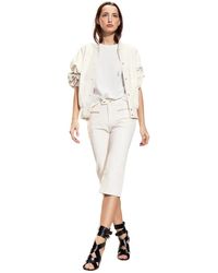 Cynthia Rowley - Jassen ,Wit ,Leather Oversized Bomber Jacket - Lyst