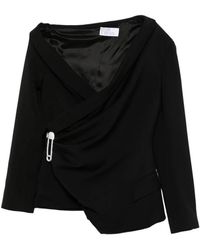 GIUSEPPE DI MORABITO - Schwarze Sicherheitsnadel Off-Shoulder Jacke - Lyst