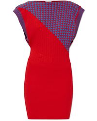 Versace - Kleedjes ,Rood ,Katoen Cotton Knit Mini Dress - Lyst