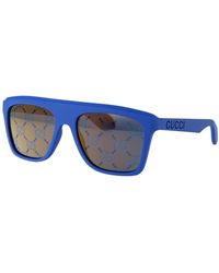 Gucci - Stylische sonnenbrille gg1570s,quadratische sonnenbrille blau verspiegelt gold - Lyst