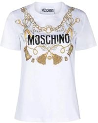 Moschino - Weiße t-shirts & polos für frauen,stilvolle t-shirt kollektion - Lyst